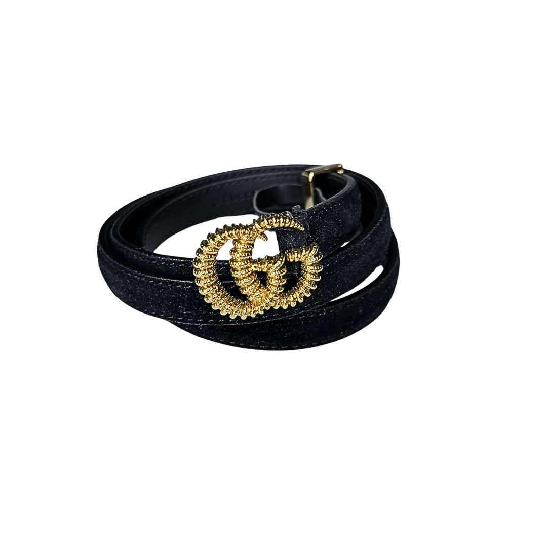 Gucci Narrow Double G Torchon Belt 32/80