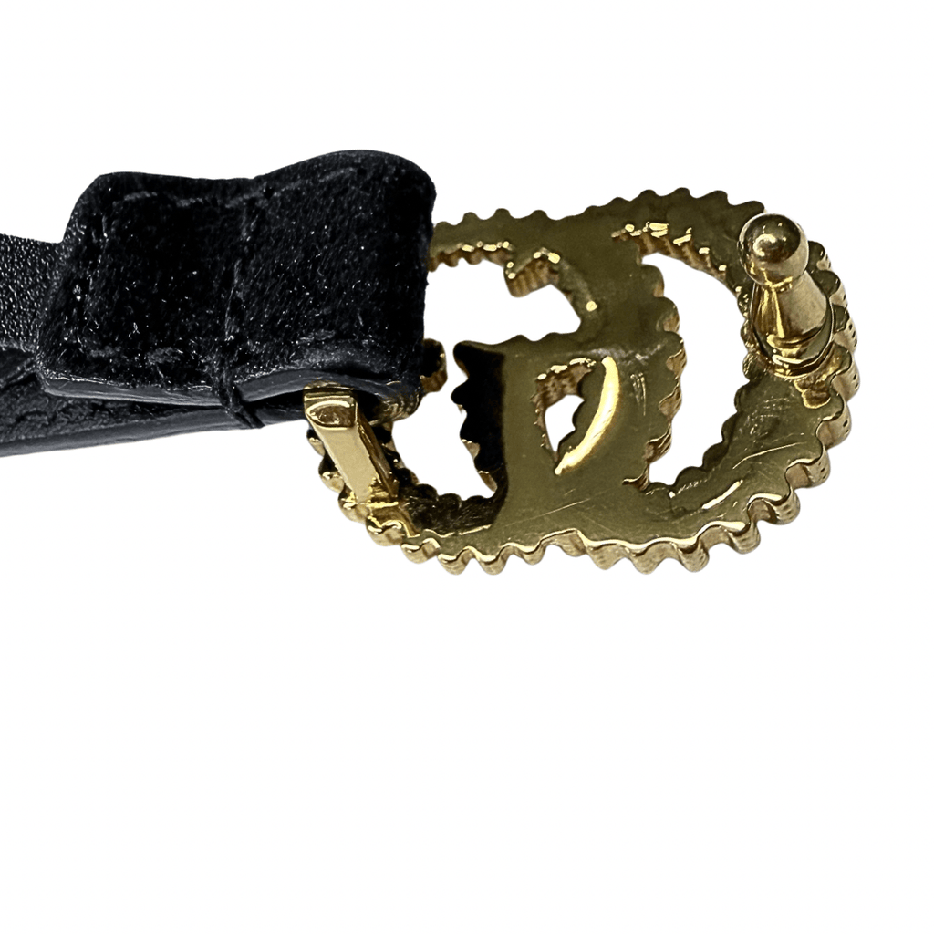 Gucci Narrow Double G Torchon Belt 32/80