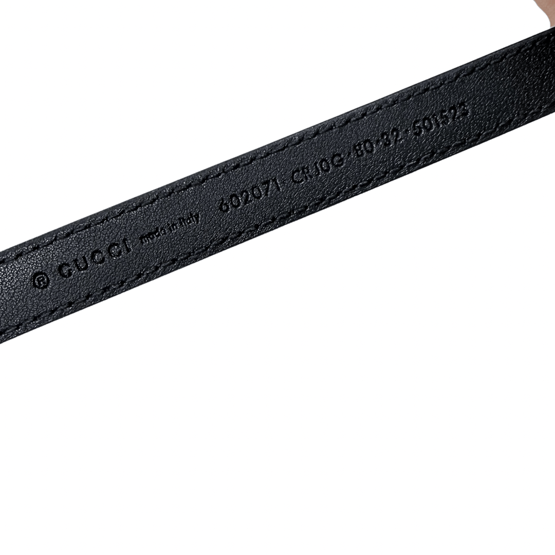 Gucci Narrow Double G Torchon Belt 32/80
