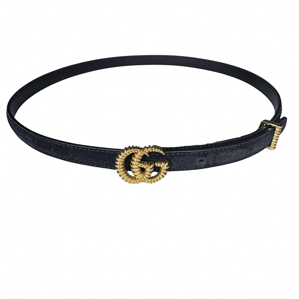 Gucci Narrow Double G Torchon Belt 32/80