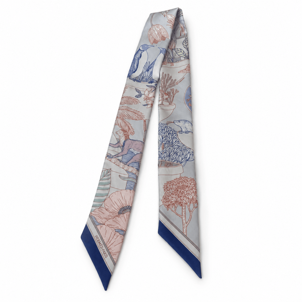 Hermes Precious Paradise Bird Twilly Scarf