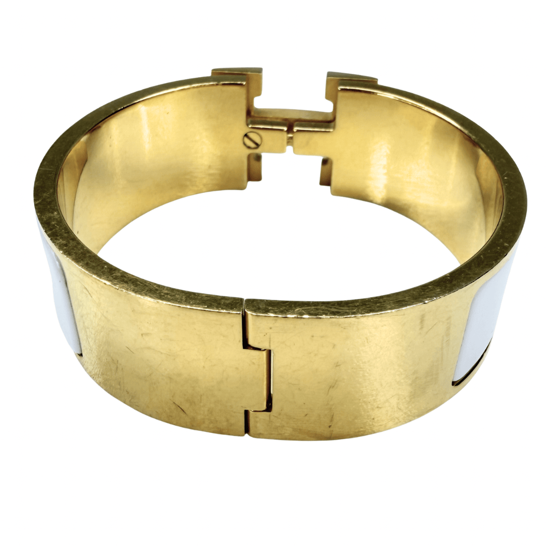 Hermes Wide Clic H Enamel Bracelet