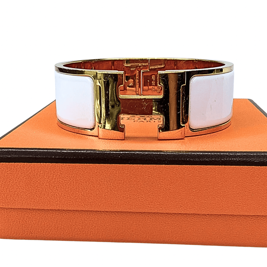 Hermes Wide Clic H Enamel Bracelet