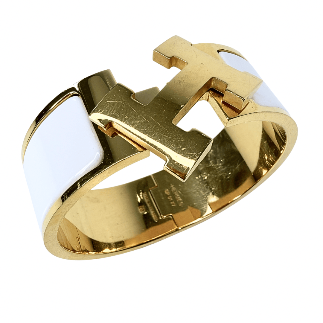 Hermes Wide Clic H Enamel Bracelet