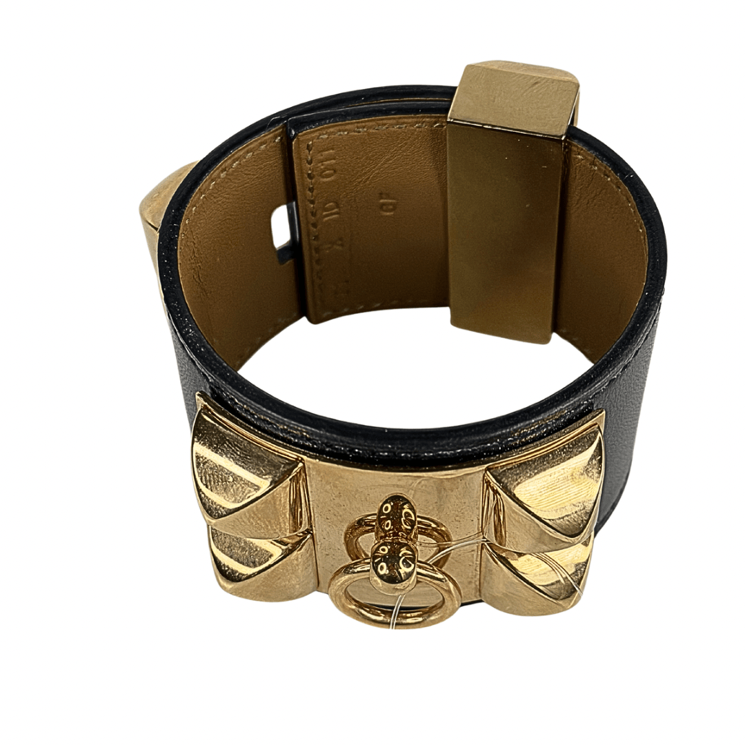 Hermes Collier De Chien Cuff Bracelet Rose Gold