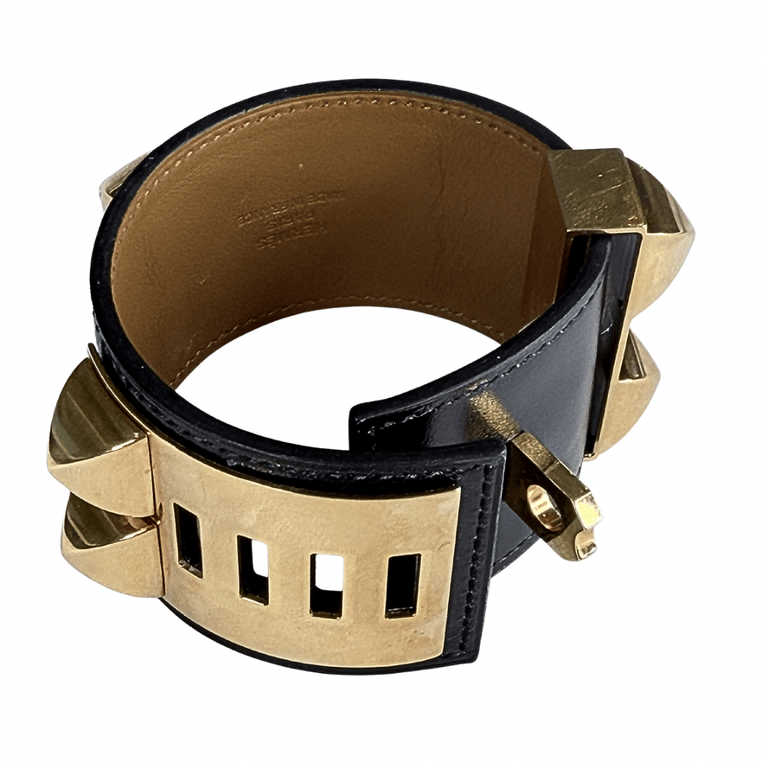 Hermes Collier De Chien Cuff Bracelet Rose Gold