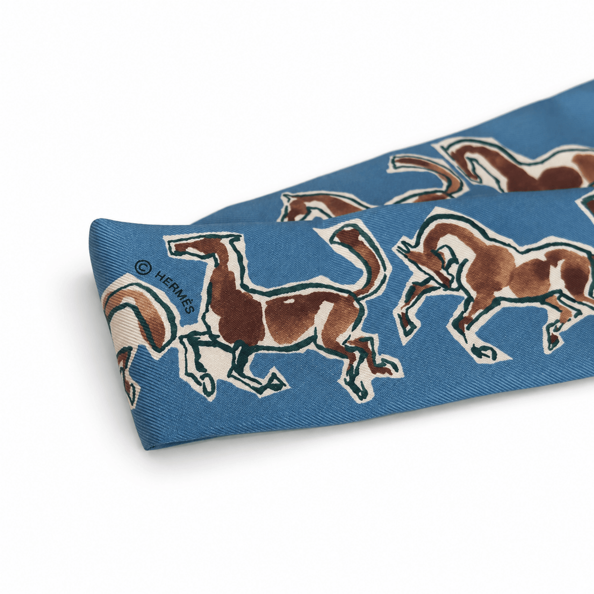 Hermes Chevaux en Liberte Horse Twilly Scarf