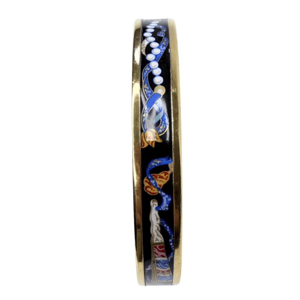 Hermes Narrow Ribbons & Fans Enamel Bracelet