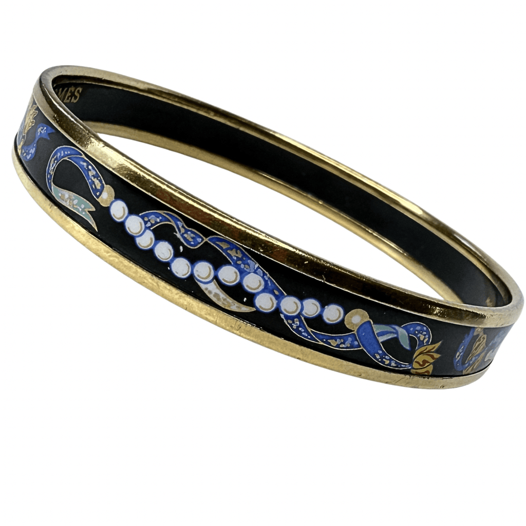 Hermes Narrow Ribbons & Fans Enamel Bracelet