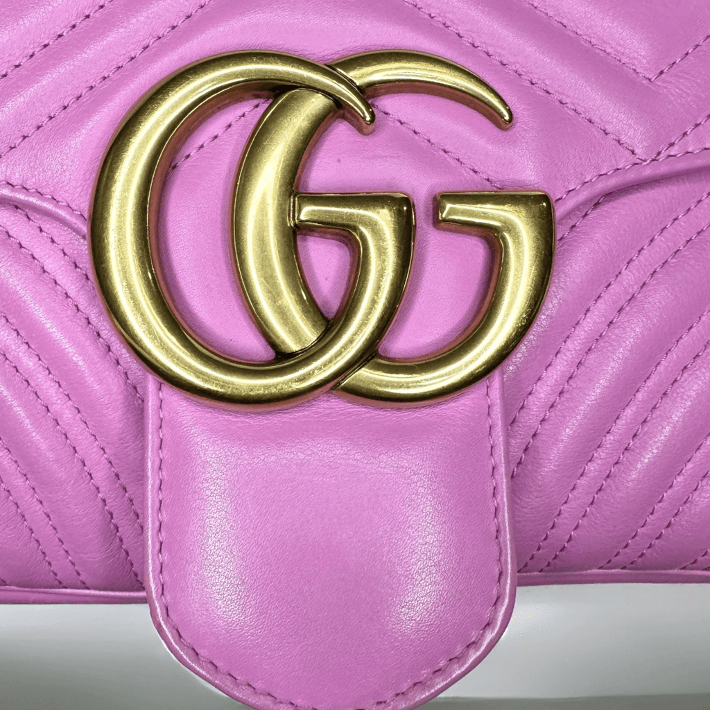 Gucci Double G Pink Matelasse Marmont Medium