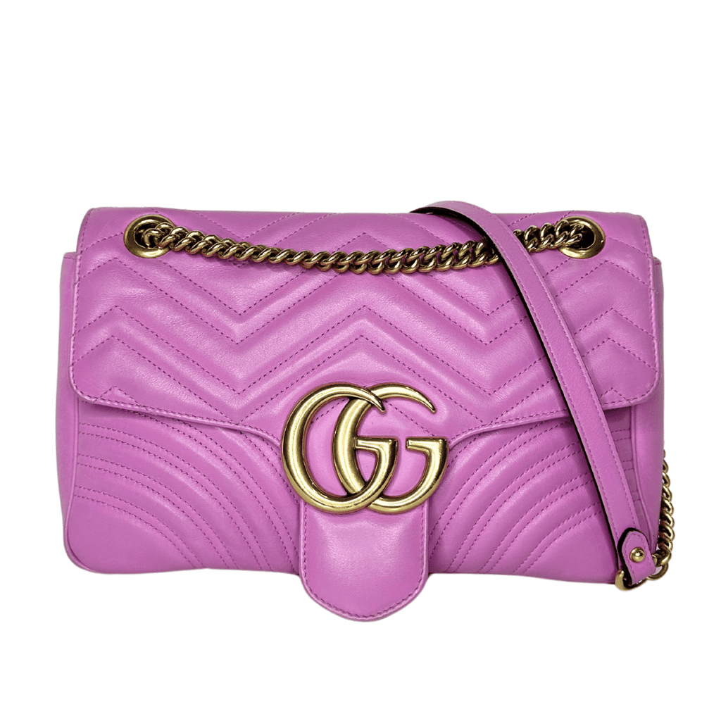 Gucci Double G Pink Matelasse Marmont Medium