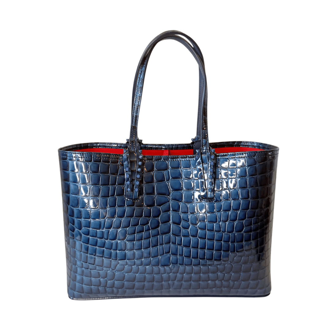 Christian Louboutin Croc Embossed Leather Tote