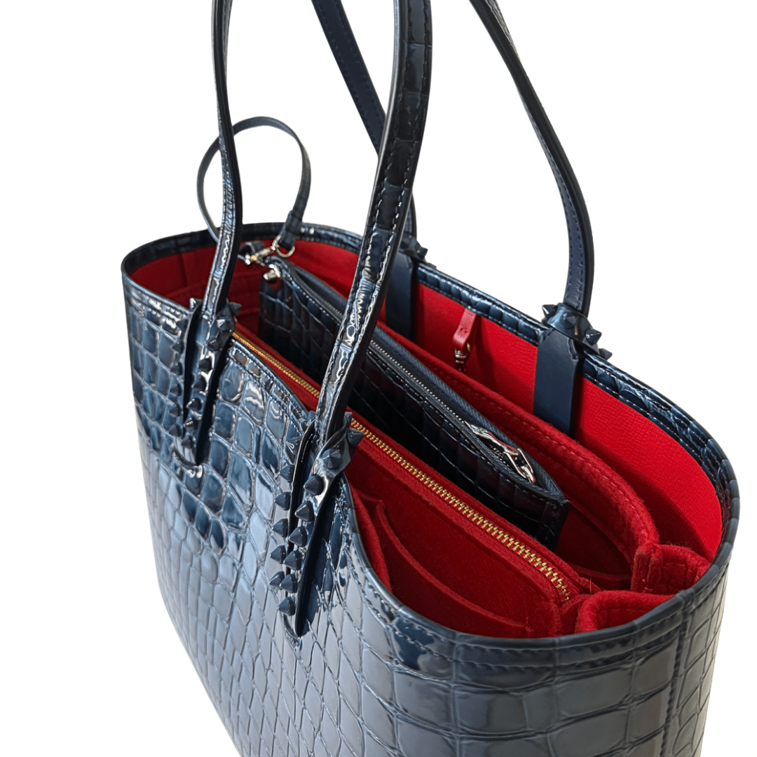 Christian Louboutin Croc Embossed Leather Tote