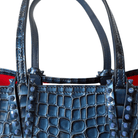 Christian Louboutin Croc Embossed Leather Tote