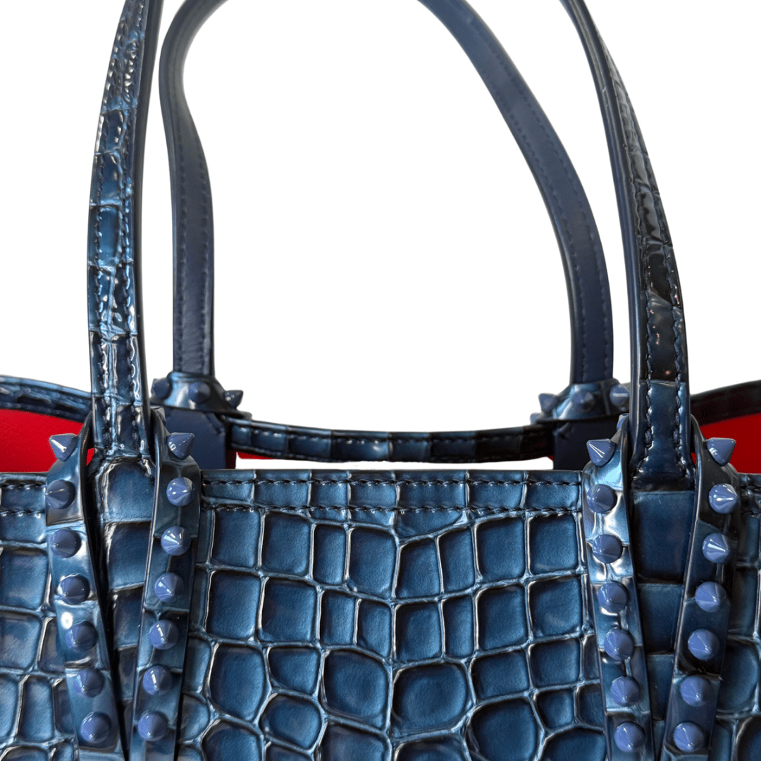 Christian Louboutin Croc Embossed Leather Tote