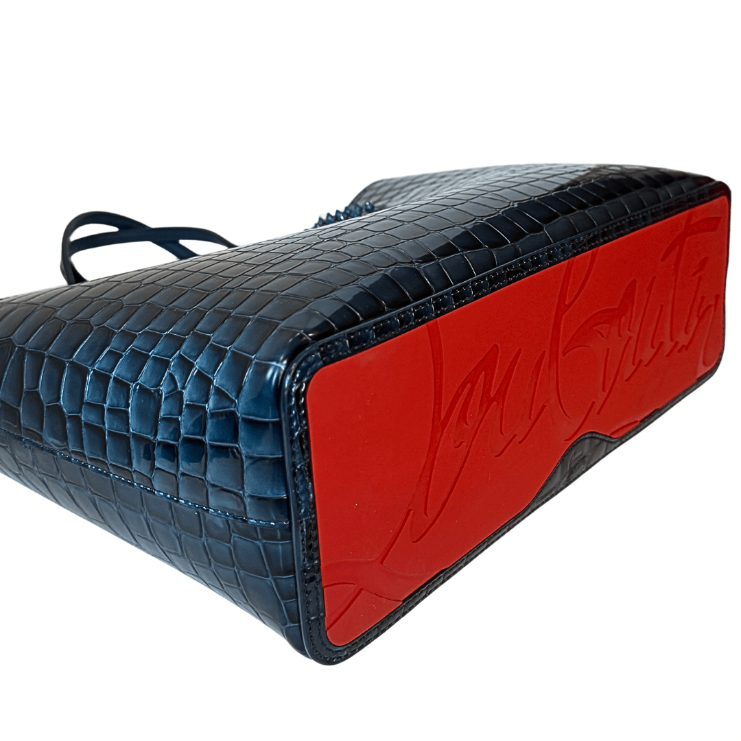 Christian Louboutin Croc Embossed Leather Tote
