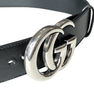 Gucci Silver Double G Leather Belt