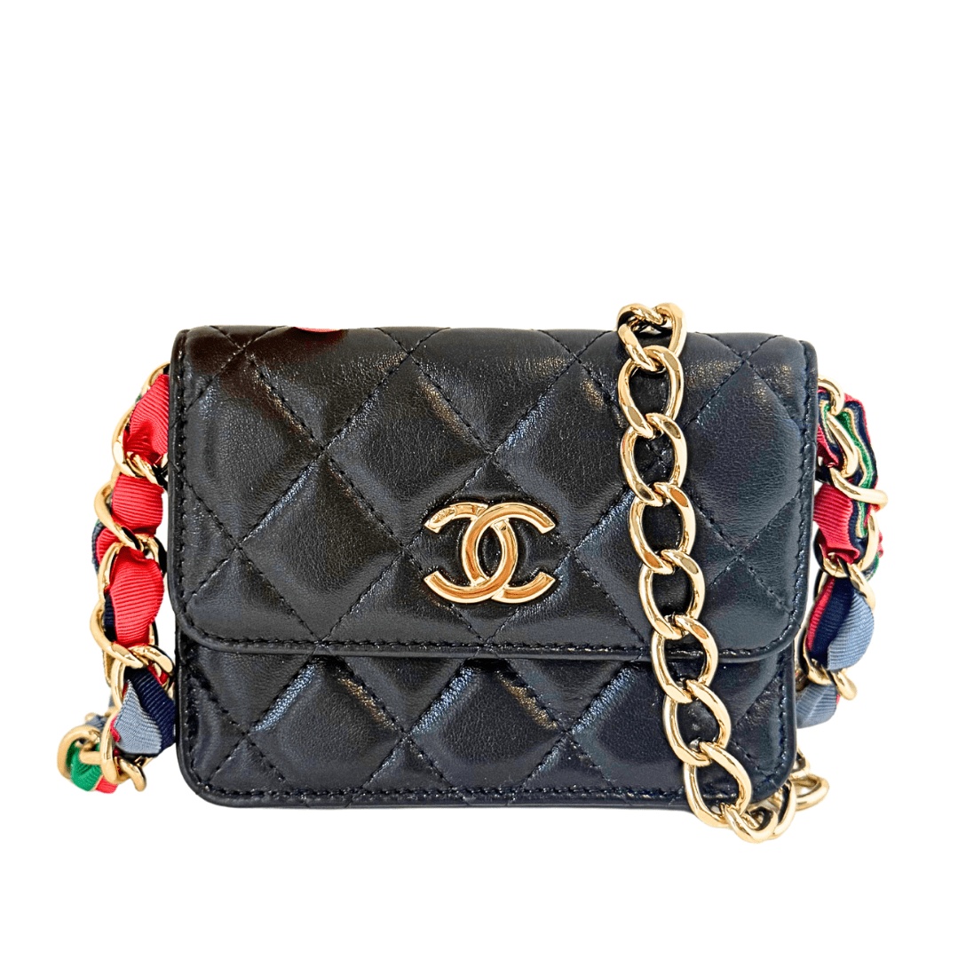 Chanel Ribbon Leather Flap Belt Bag