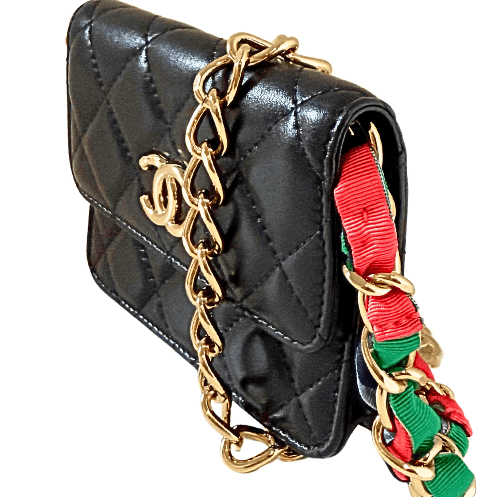 Chanel Ribbon Leather Flap Belt Bag