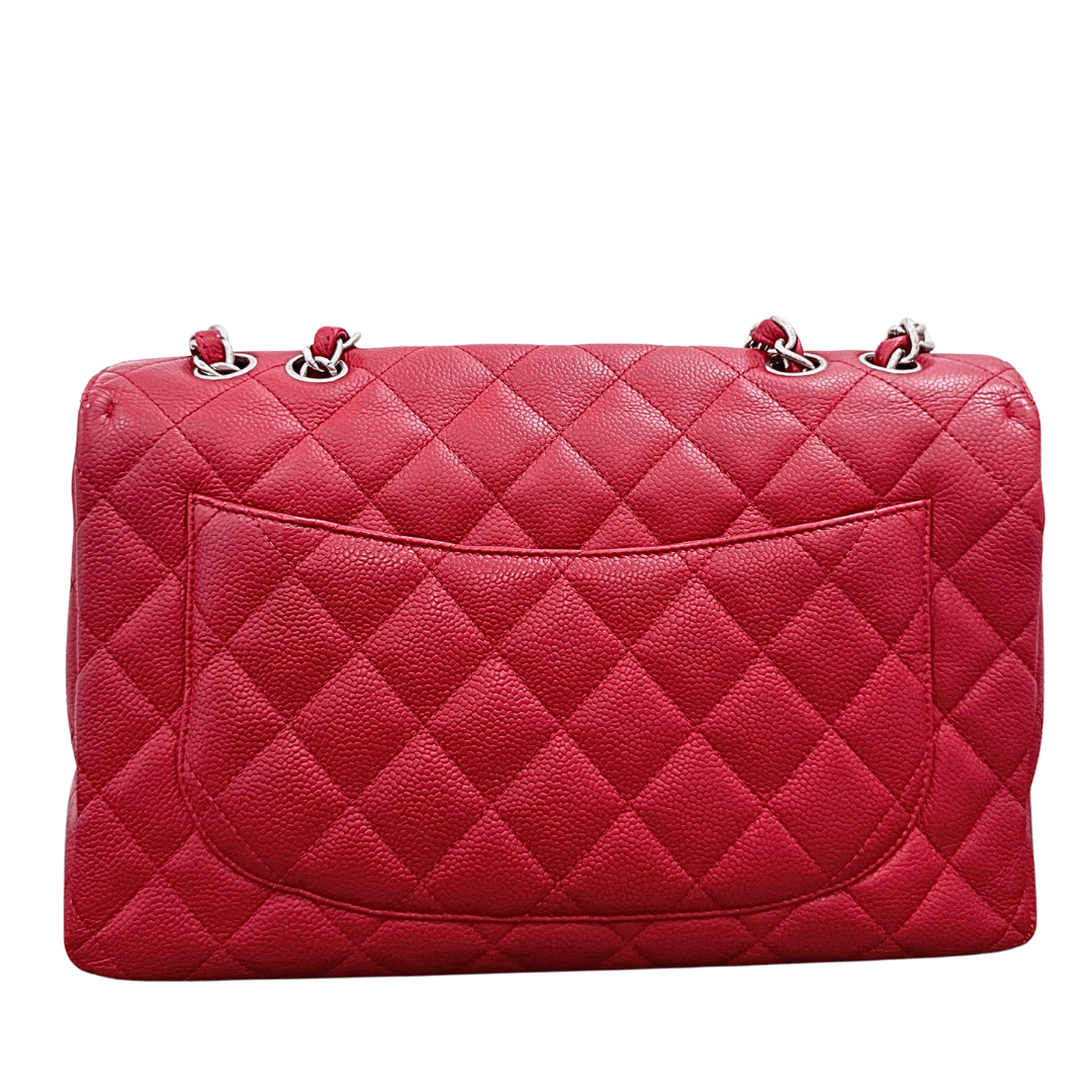 Chanel Red Caviar Quilted Double Flap