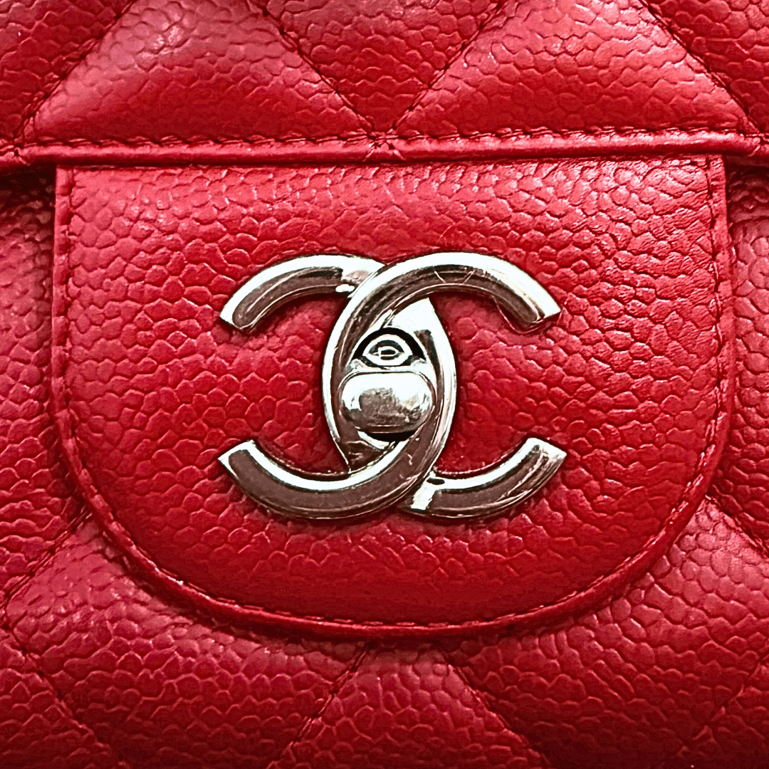 Chanel Red Caviar Quilted Double Flap