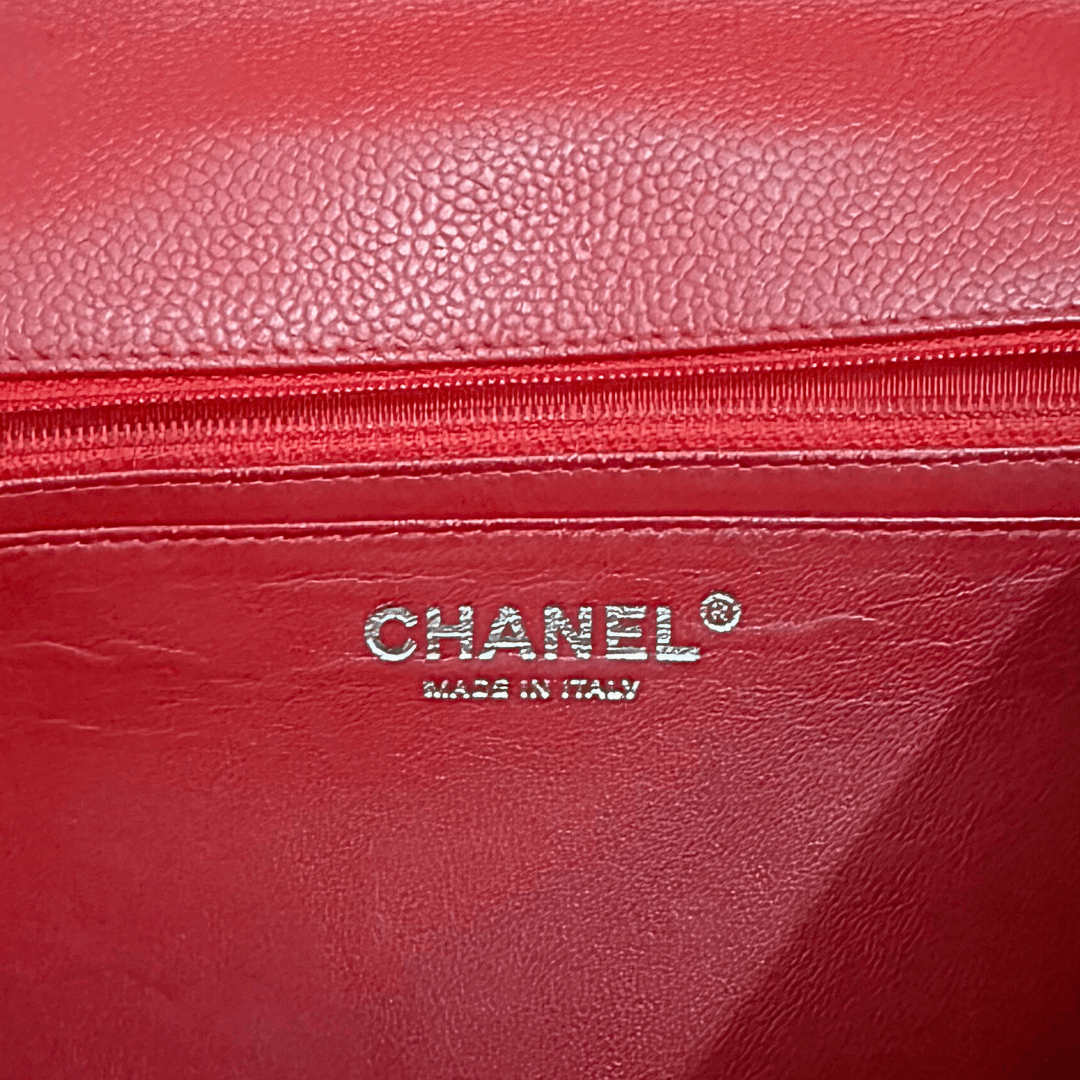 Chanel Red Caviar Quilted Double Flap