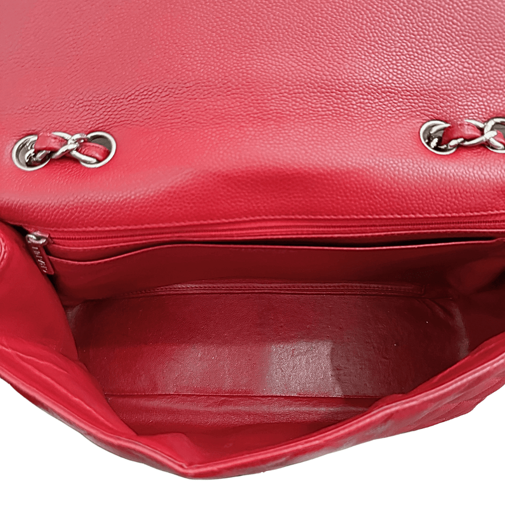 Chanel Red Caviar Quilted Double Flap