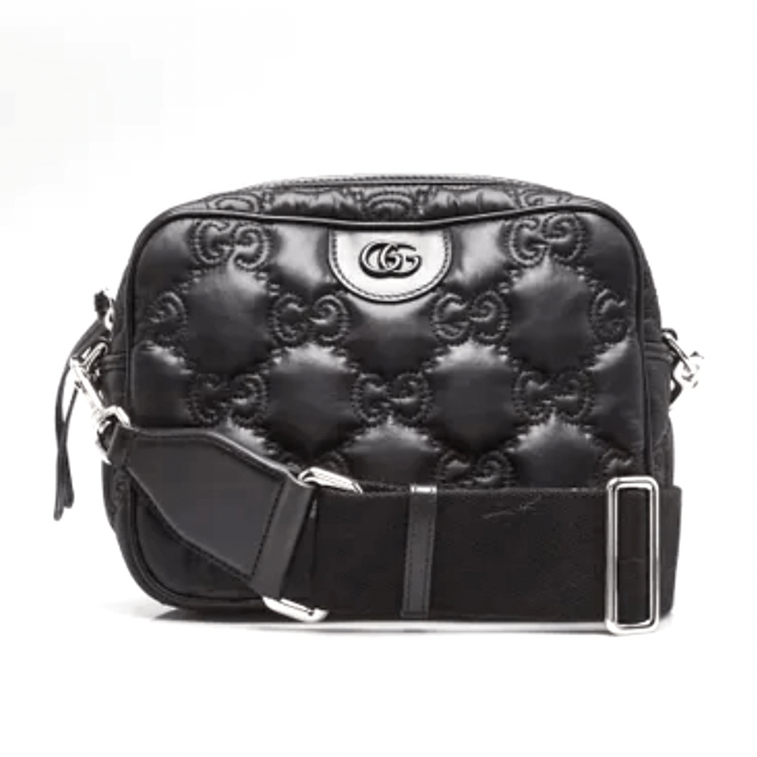 GUCCI GG Stitched Nylon Small Matelassè Crossbody Bag