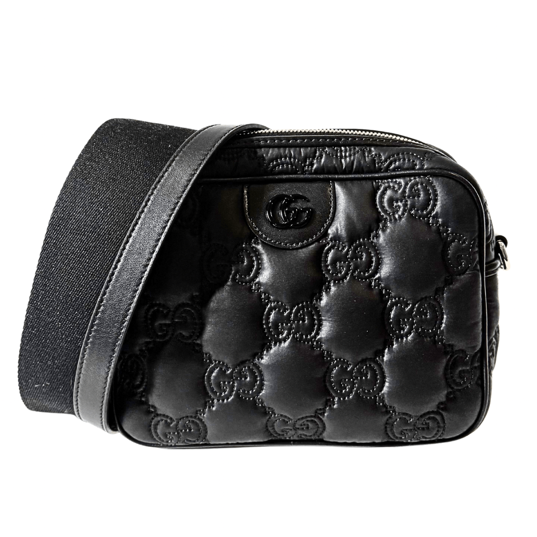 GUCCI GG Stitched Nylon Small Matelassè Crossbody Bag