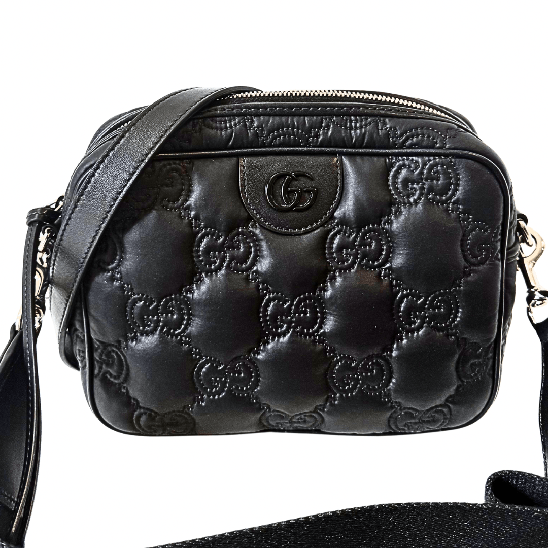 GUCCI GG Stitched Nylon Small Matelassè Crossbody Bag