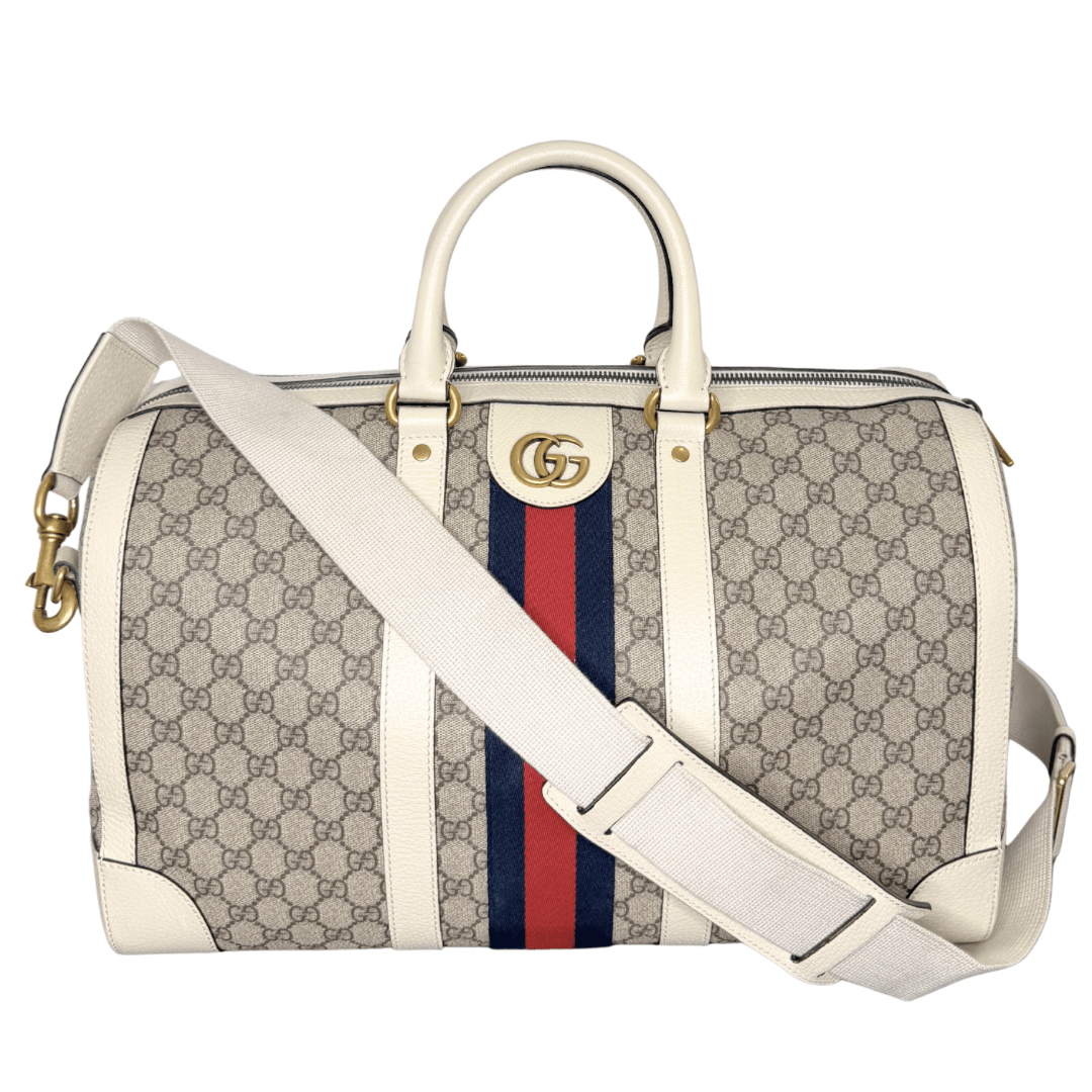 Gucci GG Supreme White Savoy Duffel