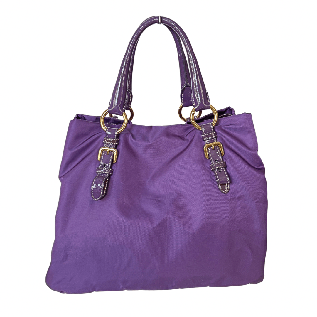 Prada Anemone Purple Pietre Jewel Shopper Tote