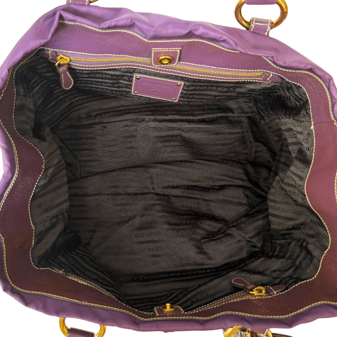 Prada Anemone Purple Pietre Jewel Shopper Tote