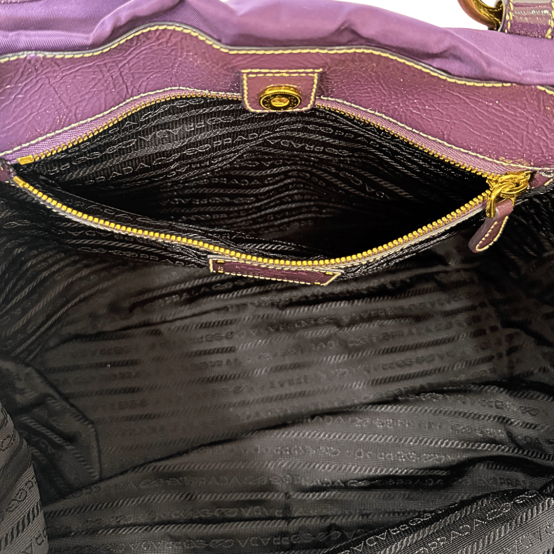 Prada Anemone Purple Pietre Jewel Shopper Tote
