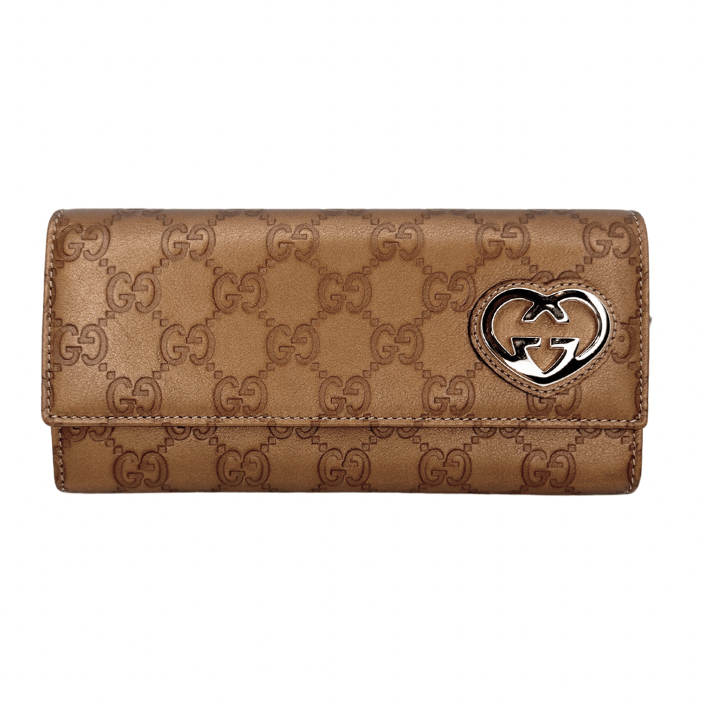 Gucci Guccissima Continental Heart Wallet