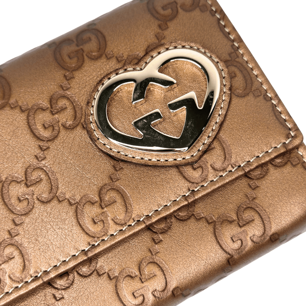 Gucci Guccissima Continental Heart Wallet