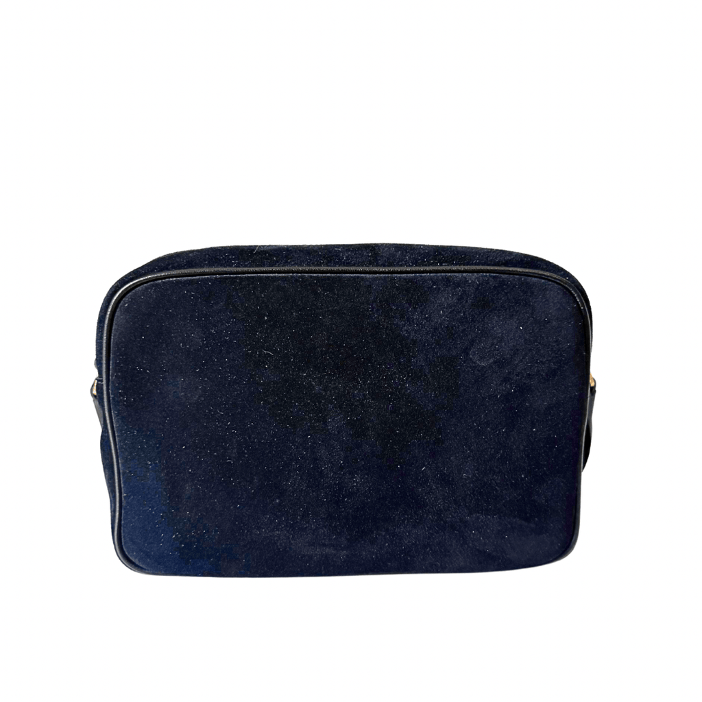 Saint Laurent Black Suede Crystal Camera Bag