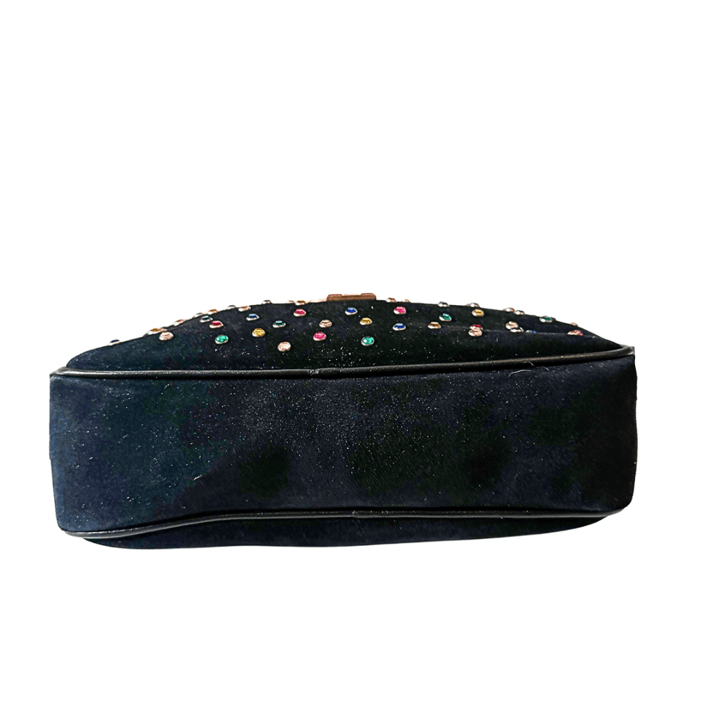 Saint Laurent Crystal Suede Camera Bag