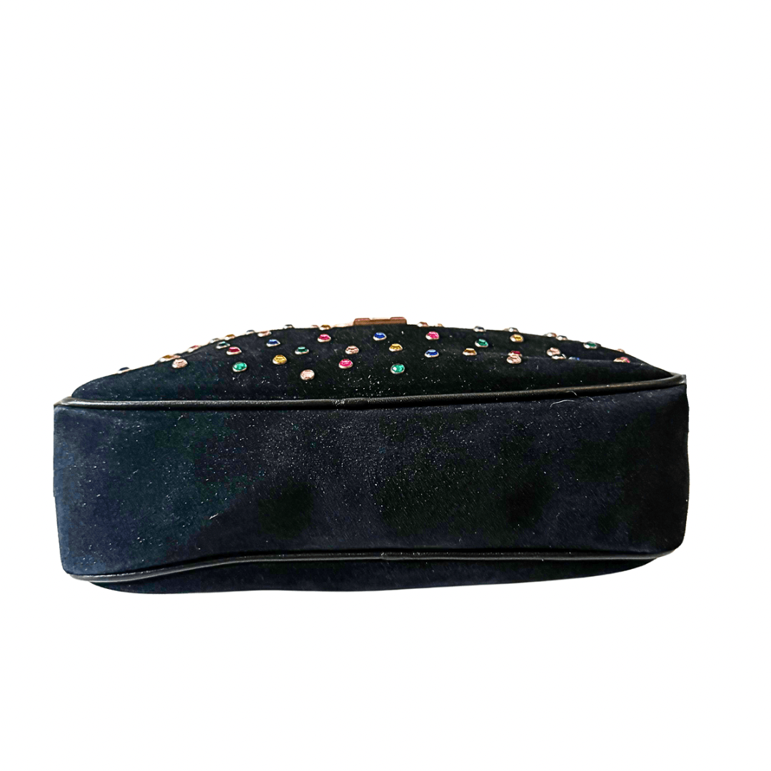 Saint Laurent Crystal Suede Camera Bag