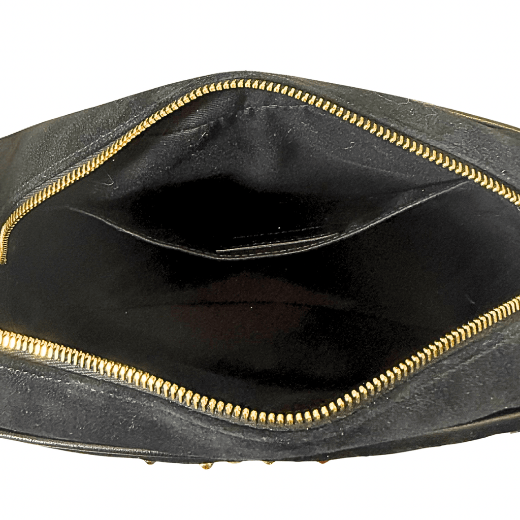 Saint Laurent Black Suede Crystal Camera Bag