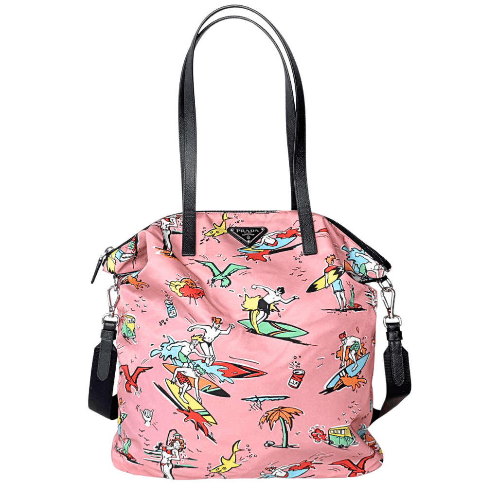Prada Stampato Tessuto Surf Print Tote