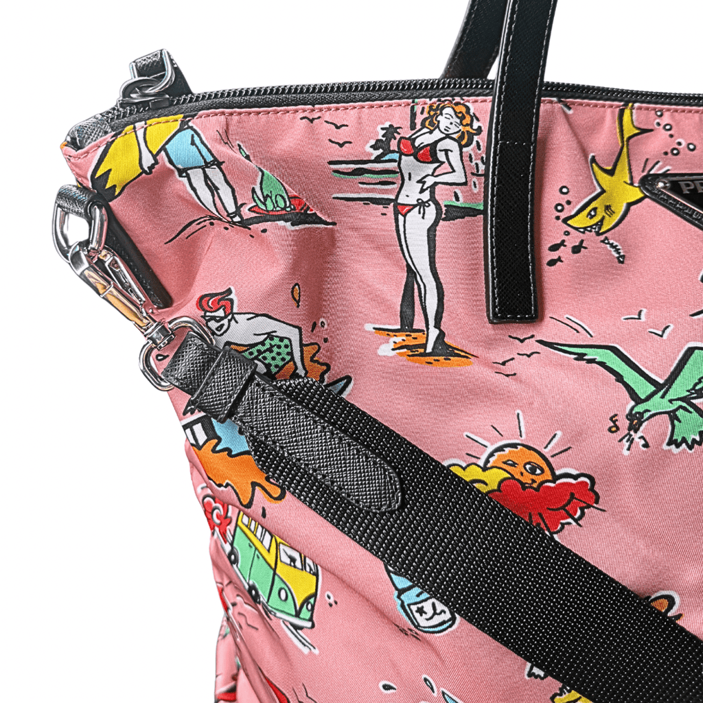 Prada Stampato Tessuto Surf Print Tote