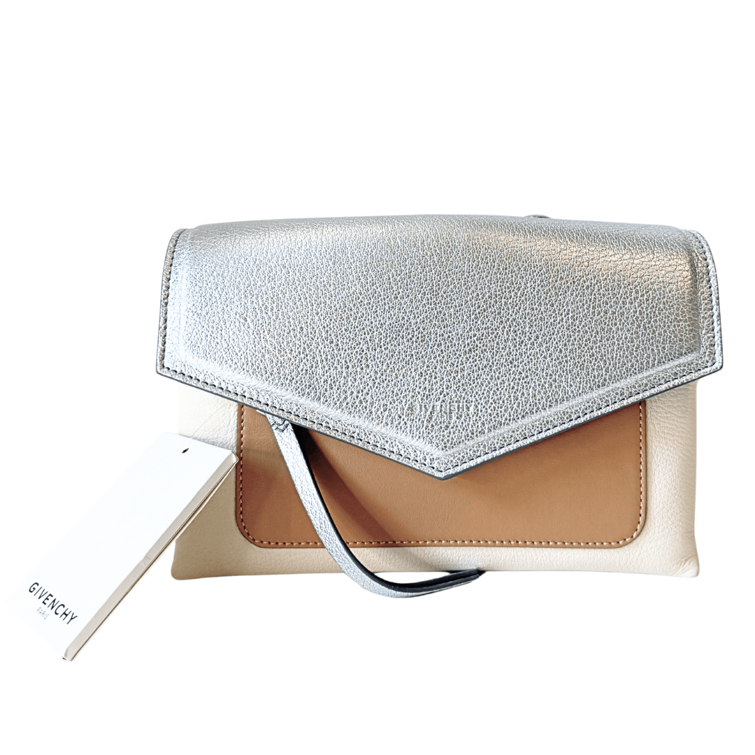 Givenchy Silver Duetto Leather Crossbody