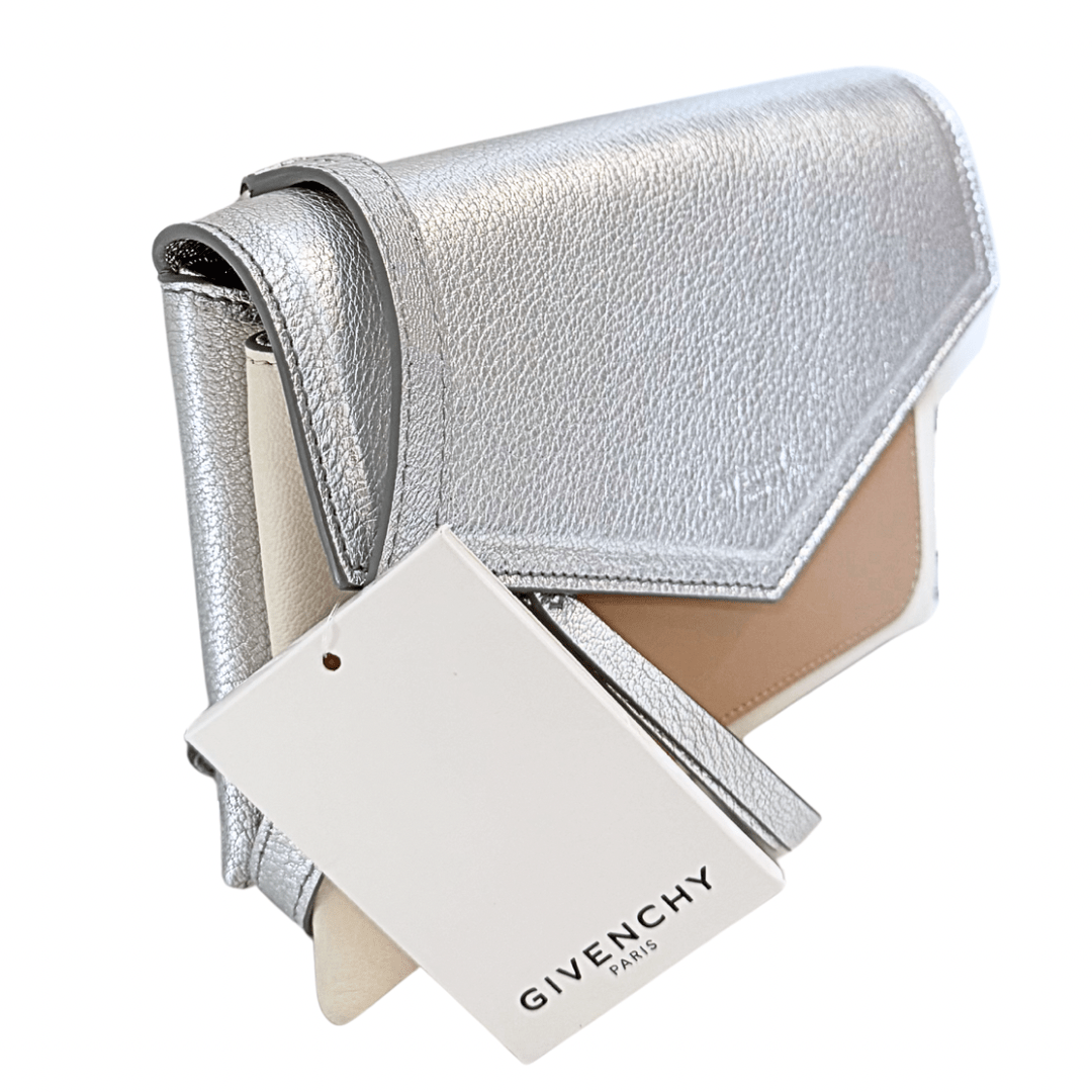 Givenchy Silver Duetto Leather Crossbody