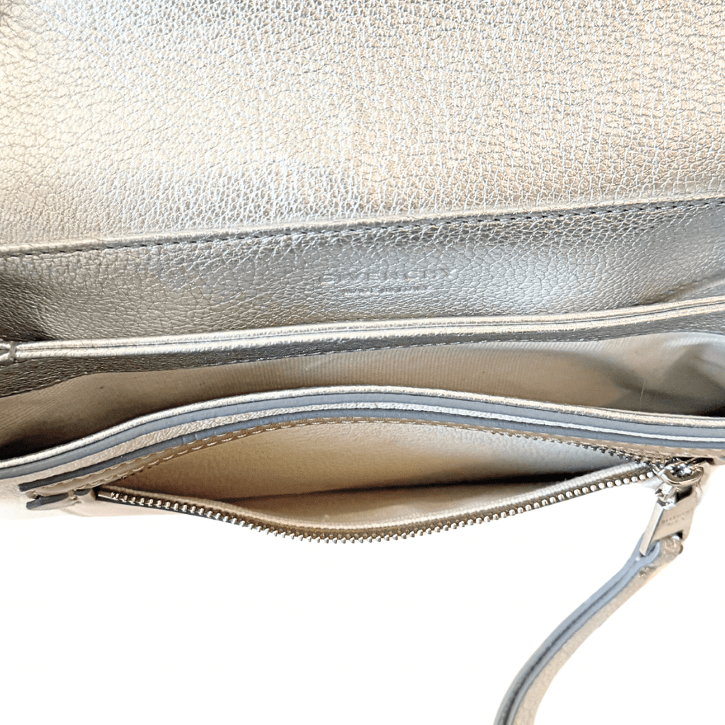 Givenchy Silver Duetto Leather Crossbody