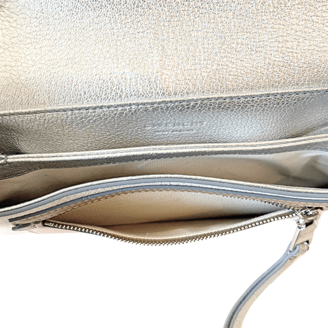 Givenchy Silver Duetto Leather Crossbody