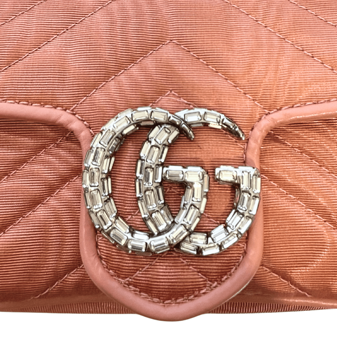 Gucci Mini Crystal Moire Marmont Belt Bag