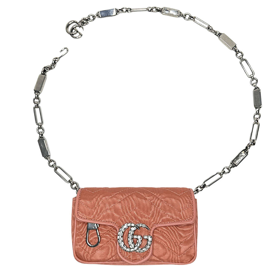 Gucci Mini Crystal Moire Marmont Belt Bag