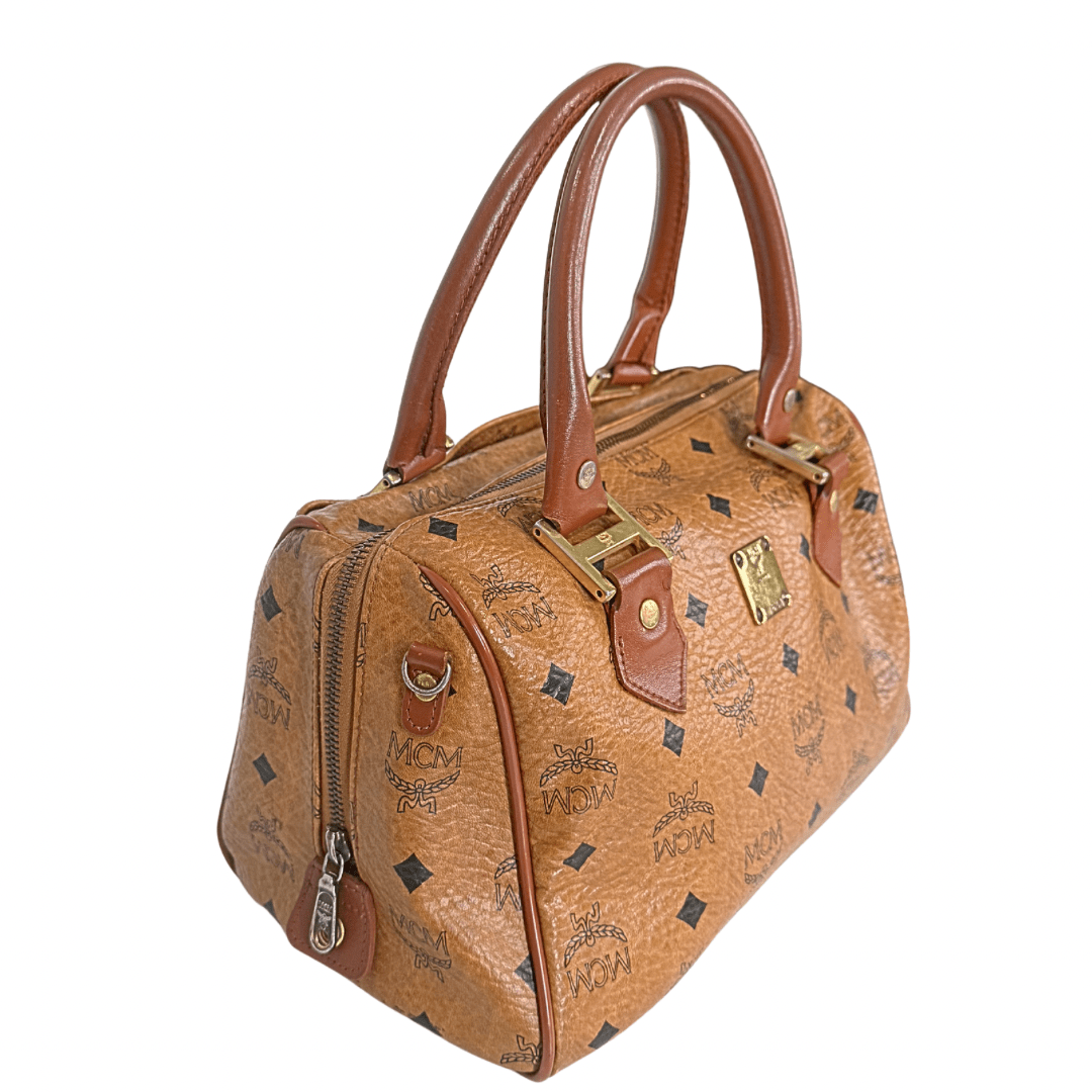 MCM Small Signature Boston Bag