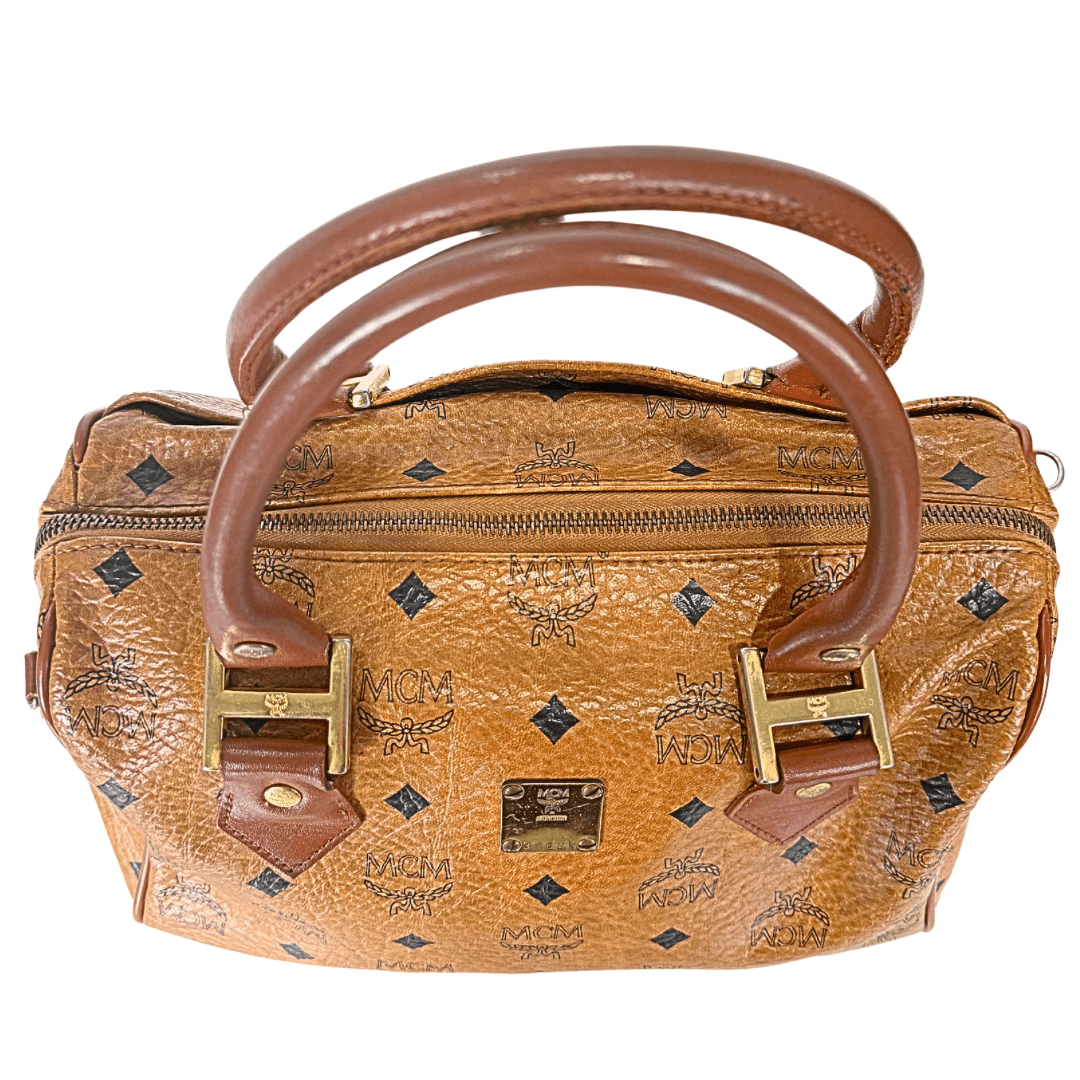 MCM Small Signature Boston Bag